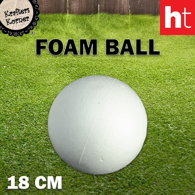 Foam Balls, Lightweight, Convenient to Use, Perfect for Crafting Projects or Various Decoration in Different Situations, Such as Party, Easter, Arts, Household and School Projects - White (18Cm)