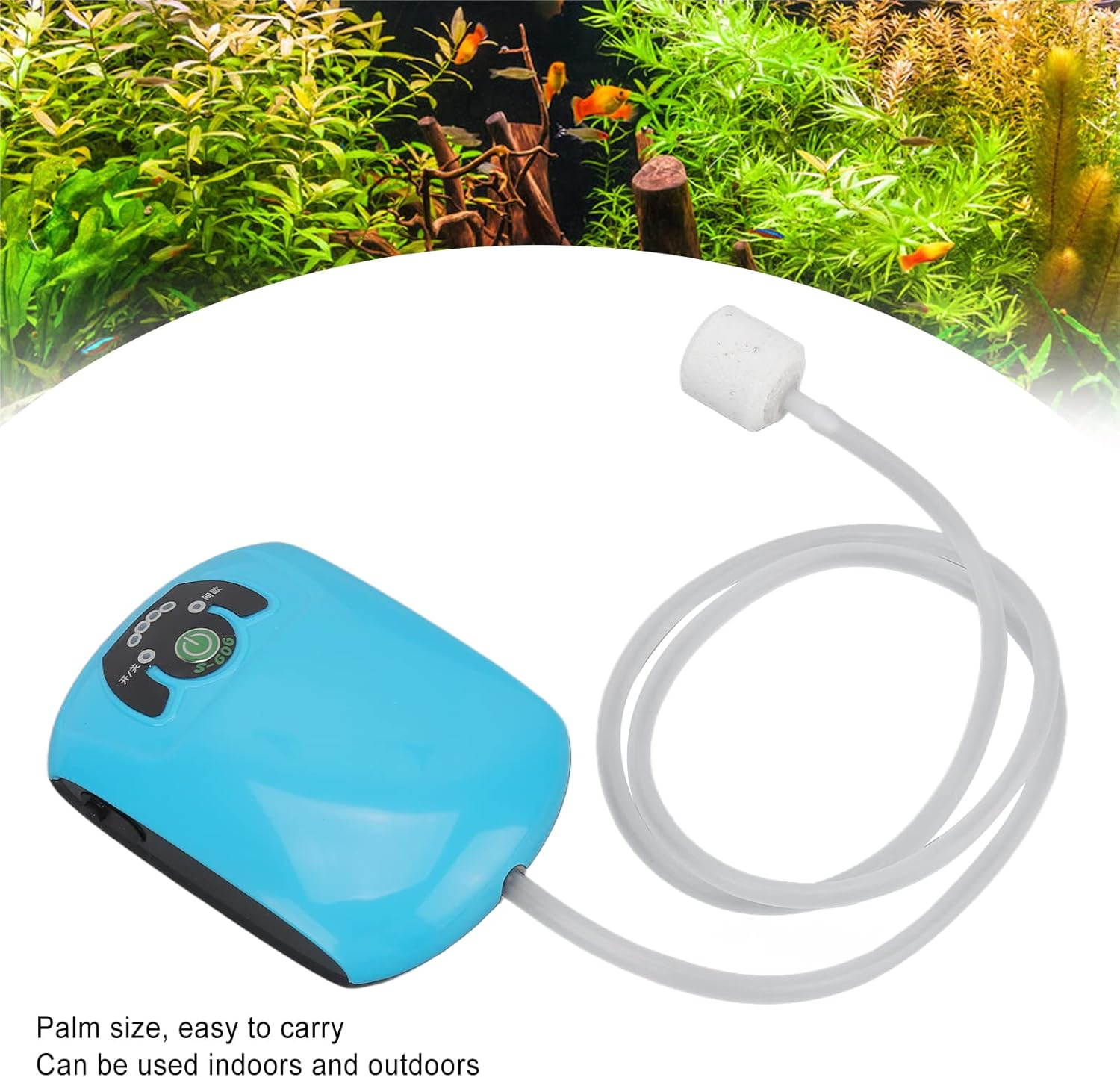 Jectse Quiet 40Db Aquarium Oxygen Pump with Waterproof Design, Indoor/Outdoor Use, Lithium Battery, Stable Air Bubbles for Fish Tank image number 5
