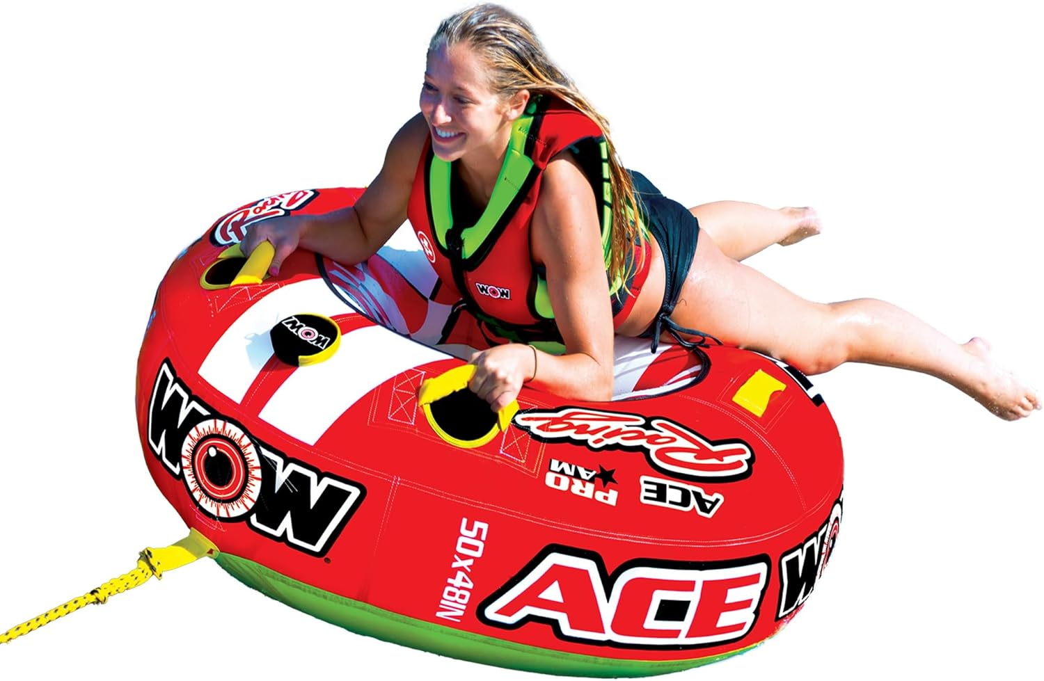 Wow Sports World of Watersports Ace Racing Boat Tube 1 Person Inflatable Towable Tube for Boating, 15-1120 image number 1