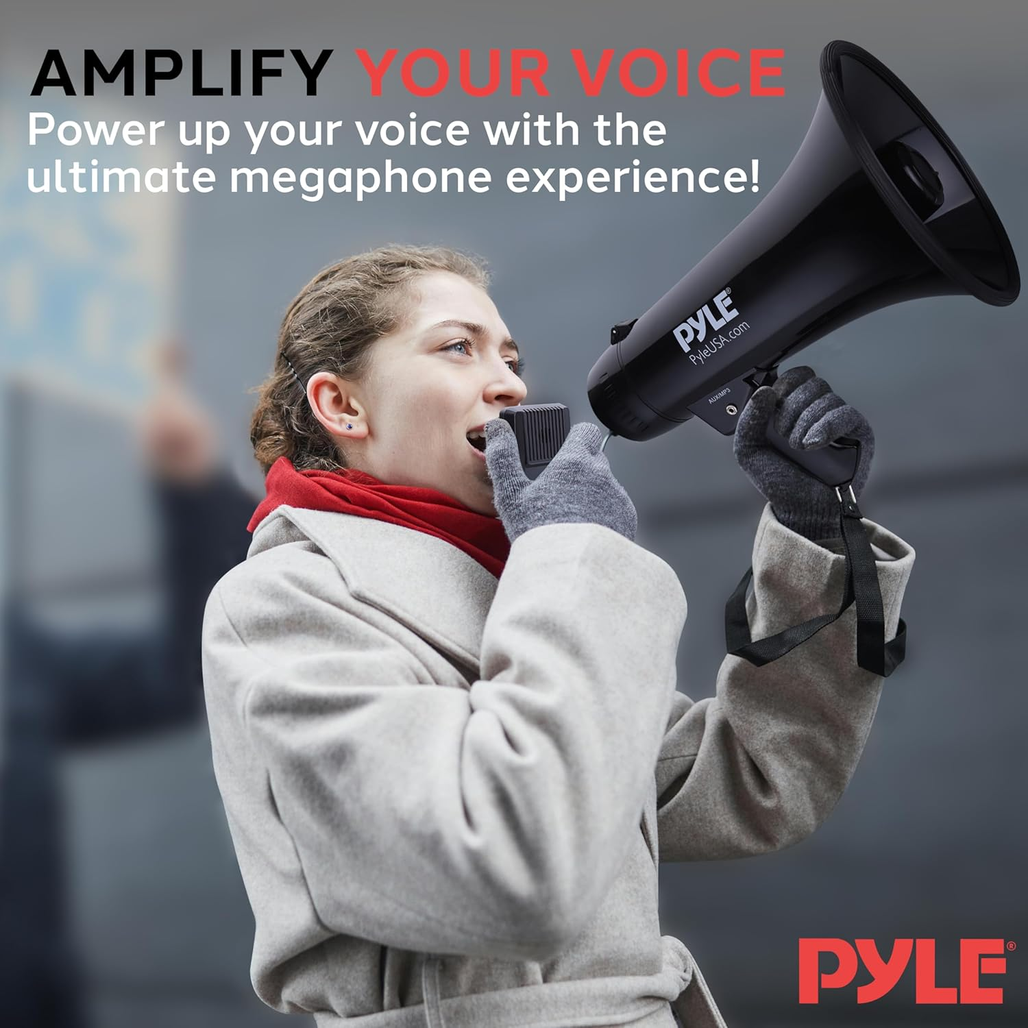 Pyle Megaphone Speaker PA Bullhorn Built-In Siren - Adjustable Volume Control & 1200Yard Range - for Football, Soccer, Baseball, Hockey & Basketball Cheerleading Fans & Coaches or for Safety Drills image number 6