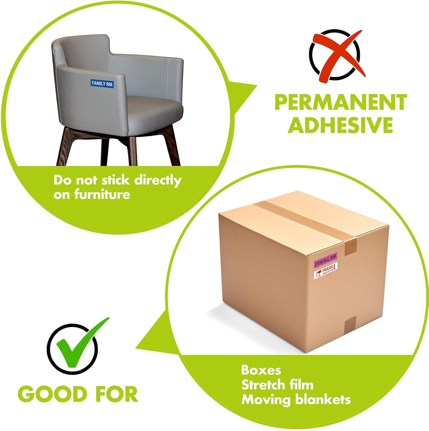 540 Pcs Large Removable Home Moving Sticker Labels 24 Different Color-Coding Packing Label for Box Including Fragile and Customizable Blank image number 2