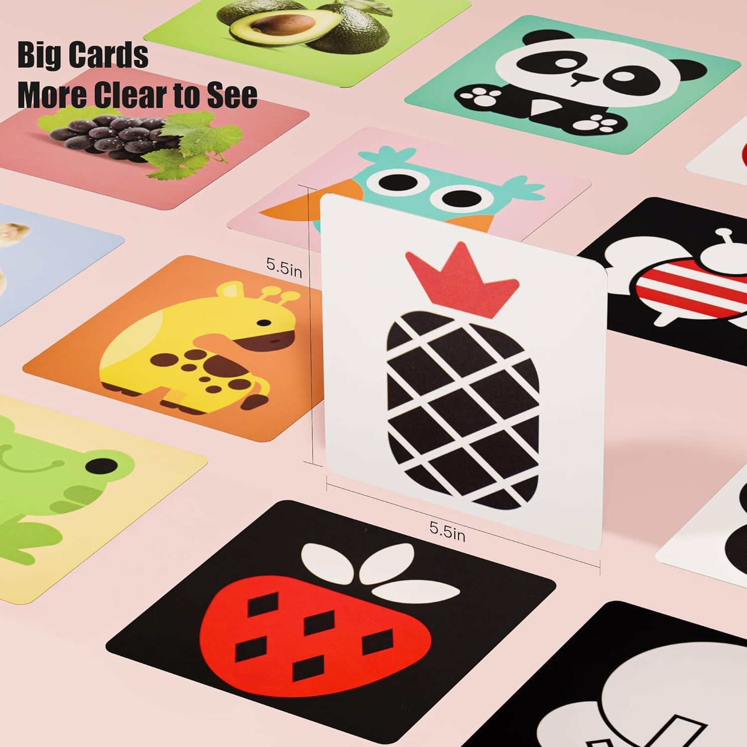 80PCS 160 Page Baby Visual Stimulation Cards,High Contrast Infant Flashcards for Baby Sensory Develop,3D Learning Activity Card for Baby 0-3-6-9-12-18-36 Months,Tummy Time Baby Toy Gifts image number 1