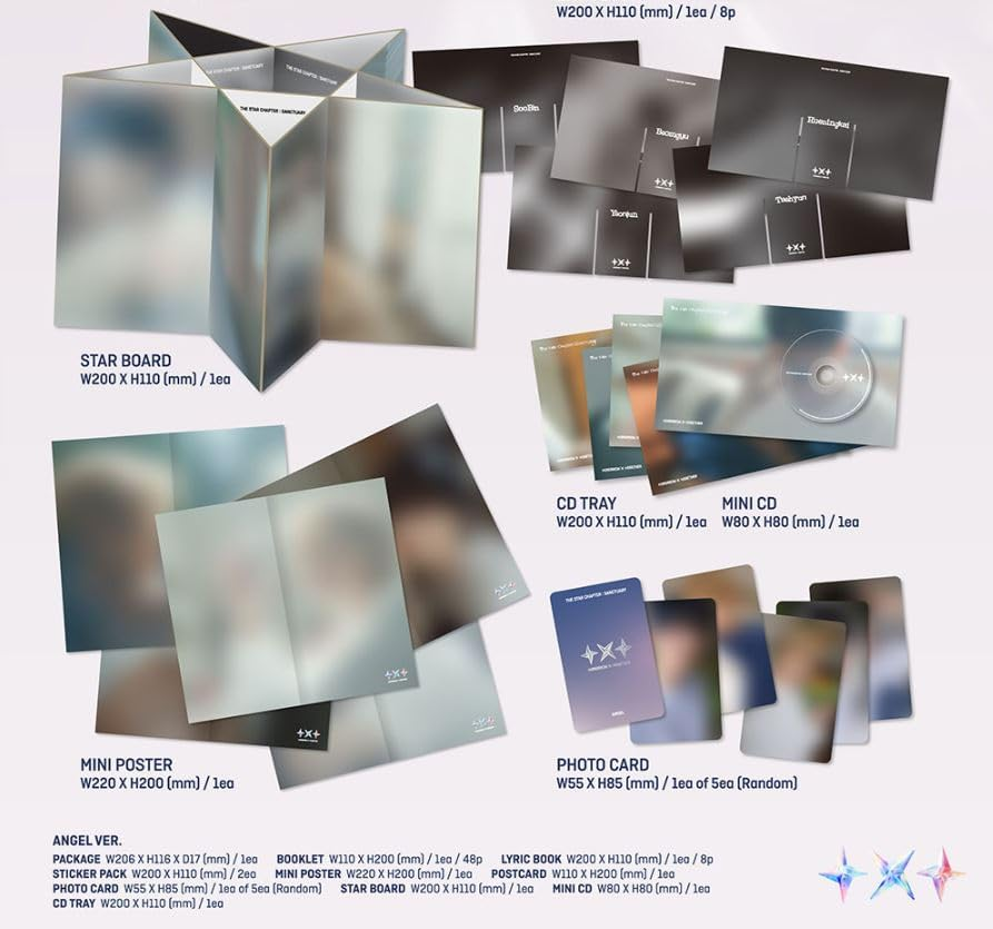 TXT the Star Chapter: SANCTUARY 7Th Mini Album ANGEL Ver with Tracking TOMORROW X TOGETHER (Random Ver.) image number 2