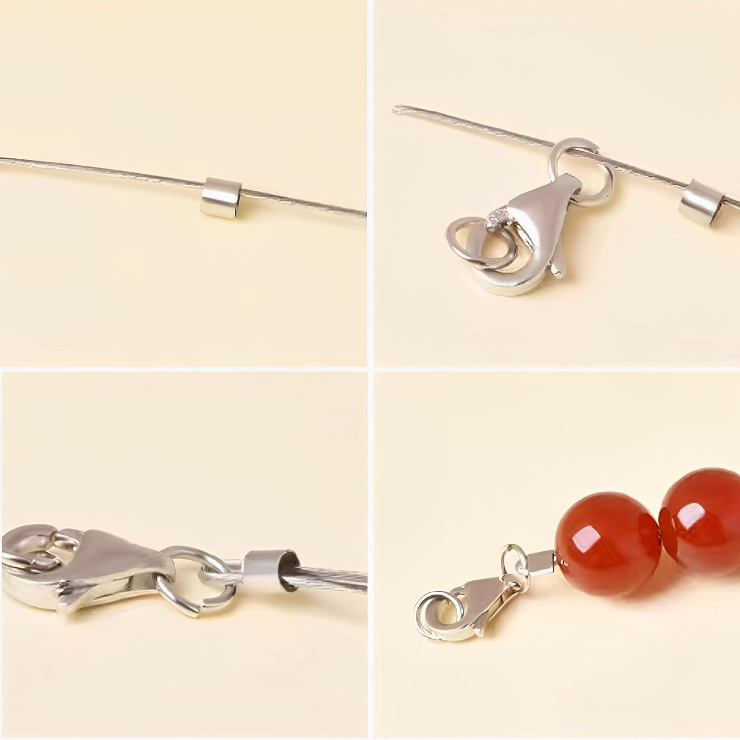 30 Pcs Crimp Beads for Jewelry Making - S925 Sterling Silver Crimping Beads, 2 Mm Crimp Tube Beads for DIY Earrings Bracelet Necklace Jewelry Making and Crafting image number 4