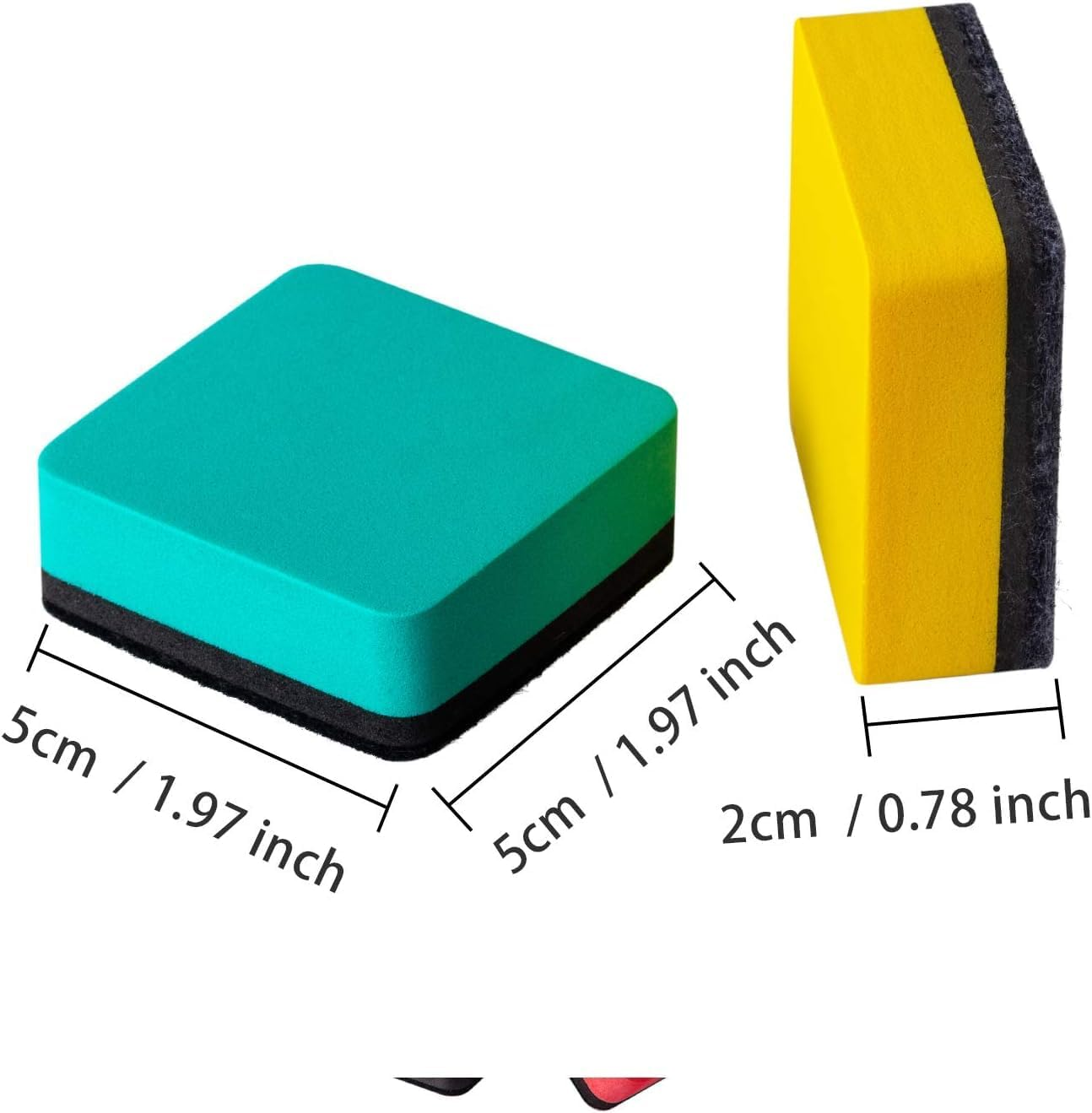 Magnetic Whiteboard Dry Eraser, 24 Pack - Mixed, 2X2X0.8 - for Classroom, Office, Home image number 3