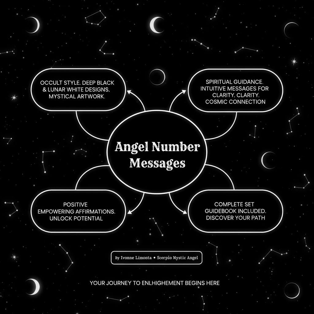 Angel Number Message, Tan Tarot Cards, Tarot Cards Deck, with Guide and Box, Divination of the Future,Black image number 3