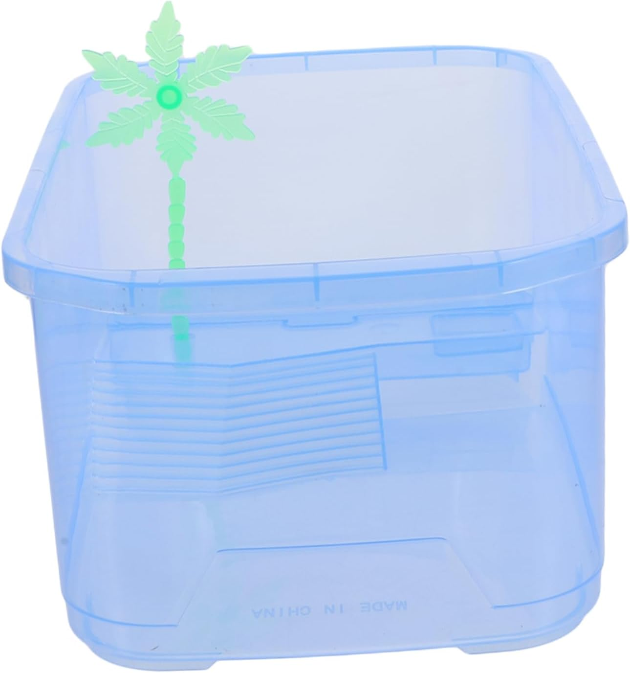 Hohopeti Plastic Turtle Tank Reptile Habitat Box Basking Platform, Small Purple Plastic Pet Breeding Terrarium for Home Turtle Feeding and Reptile Supplies