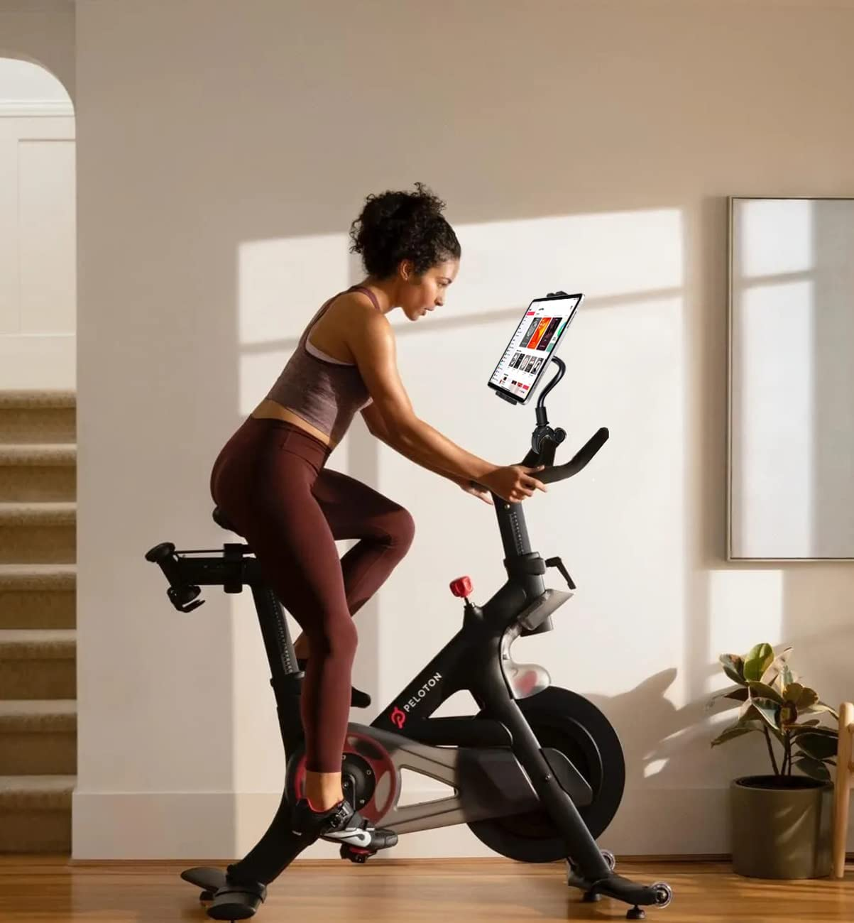 Gooseneck Spin Bike Tablet Mount, Charchendo Exercise Bikes Treadmill Tablet Holder, Indoor Bicycle Elliptical Handlebar Stand for Ipad Pro/Air/Mini, Galaxy Tabs, More 4-11" Cell Phone and Tablets image number 5