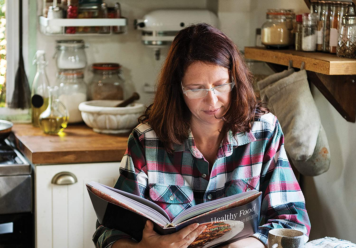 BOOST EYEWEAR 6 Pack Reading Glasses By, Clear Half Rim Frames, for Men and Women, with Comfort Spring Loaded Hinges, Clear, 6 Pairs (+2.00)