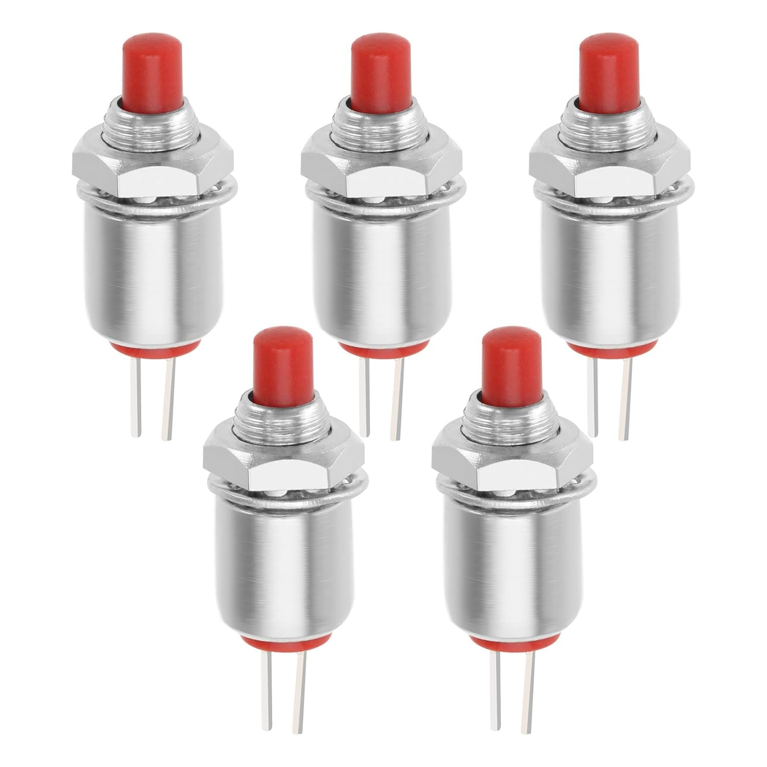 5Pcs 2Pin Microminiature Momentary Button DS-402 Mini Push Button Switch Micro Lockless Momentary Switch Off-(On) SPST 125V 1A 5Mm, Red image number 3