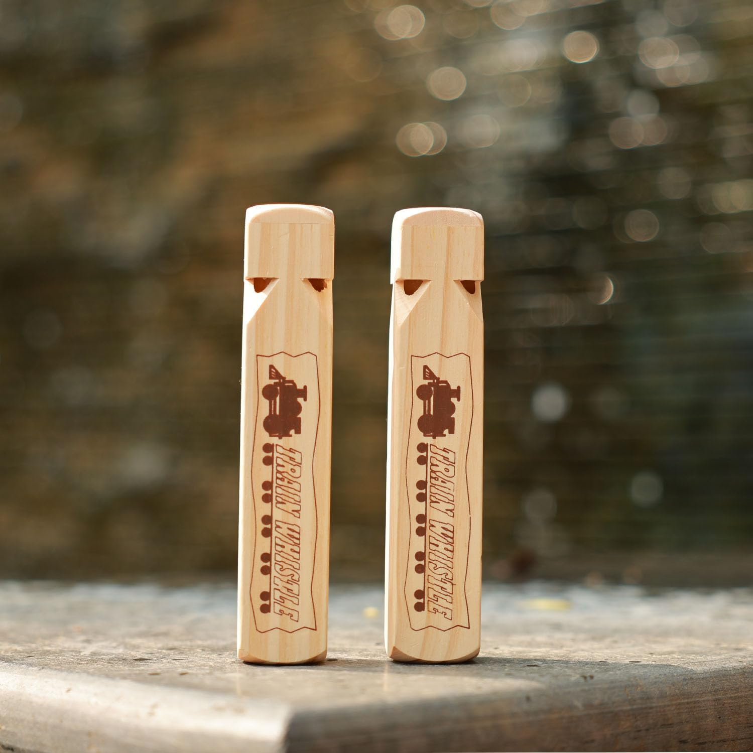 Crystaljun 2 Pcs-Wooden Train Whistle Musical Toy for Kids (4 Tone),Theme Birthday Decorations, Goodie Bag Filler, Stocking Stuffers,Train Party Favors, Small Game Prizes, Noisemakers. image number 4