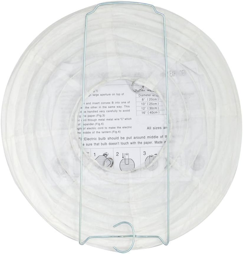 Tmade 12 Pack 30Cm White Paper Lanterns for Birthday Baby Shower Wedding Party Garden Home Decoration image number 6