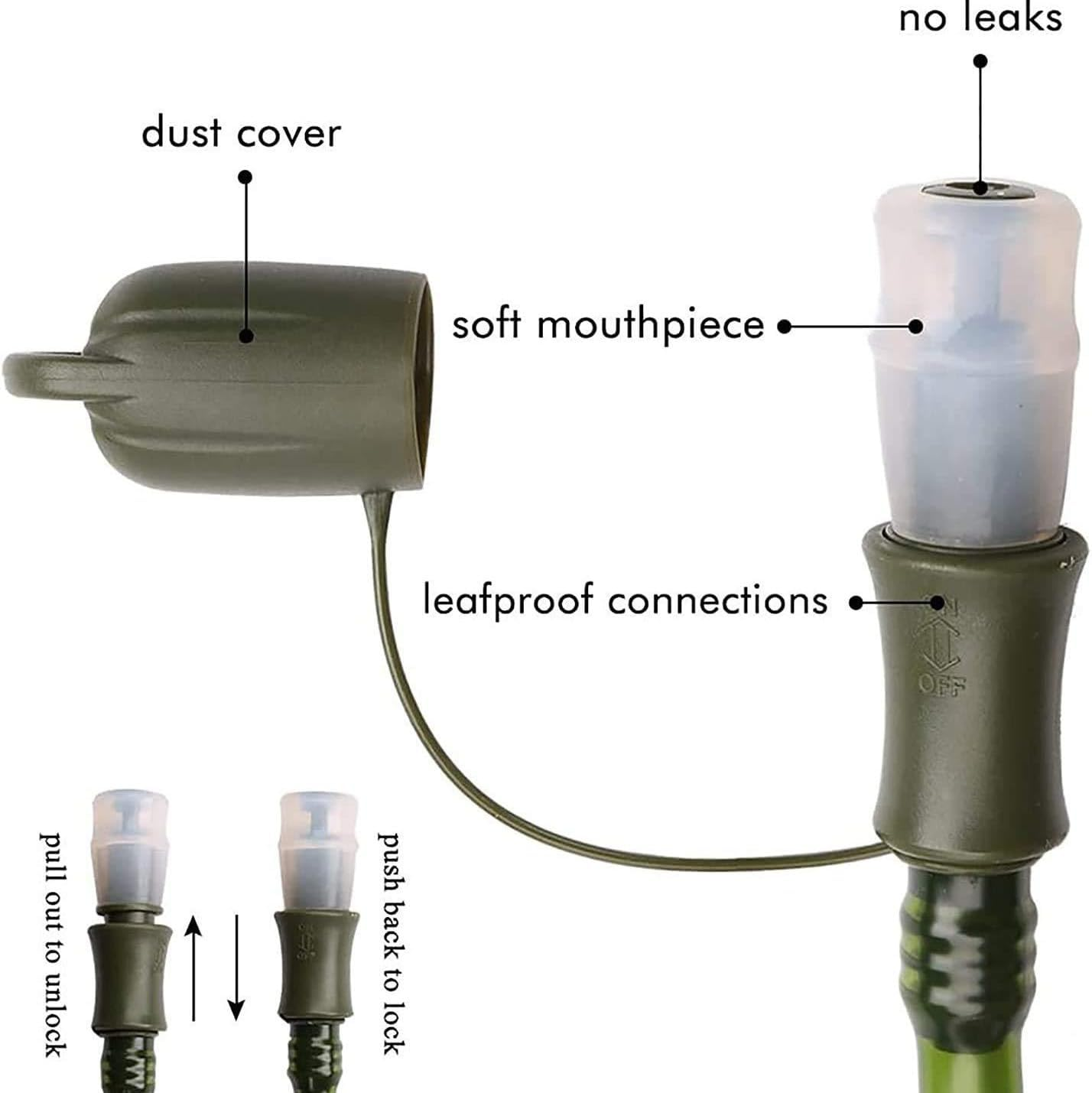 Nordquest 2L Hydration Bladder with Detachable Hose - Bpa-Free Food Grade Material, Large Opening & Smooth Flow Mouthpiece for Hiking Backpack, Running Vest, Camping Accessories