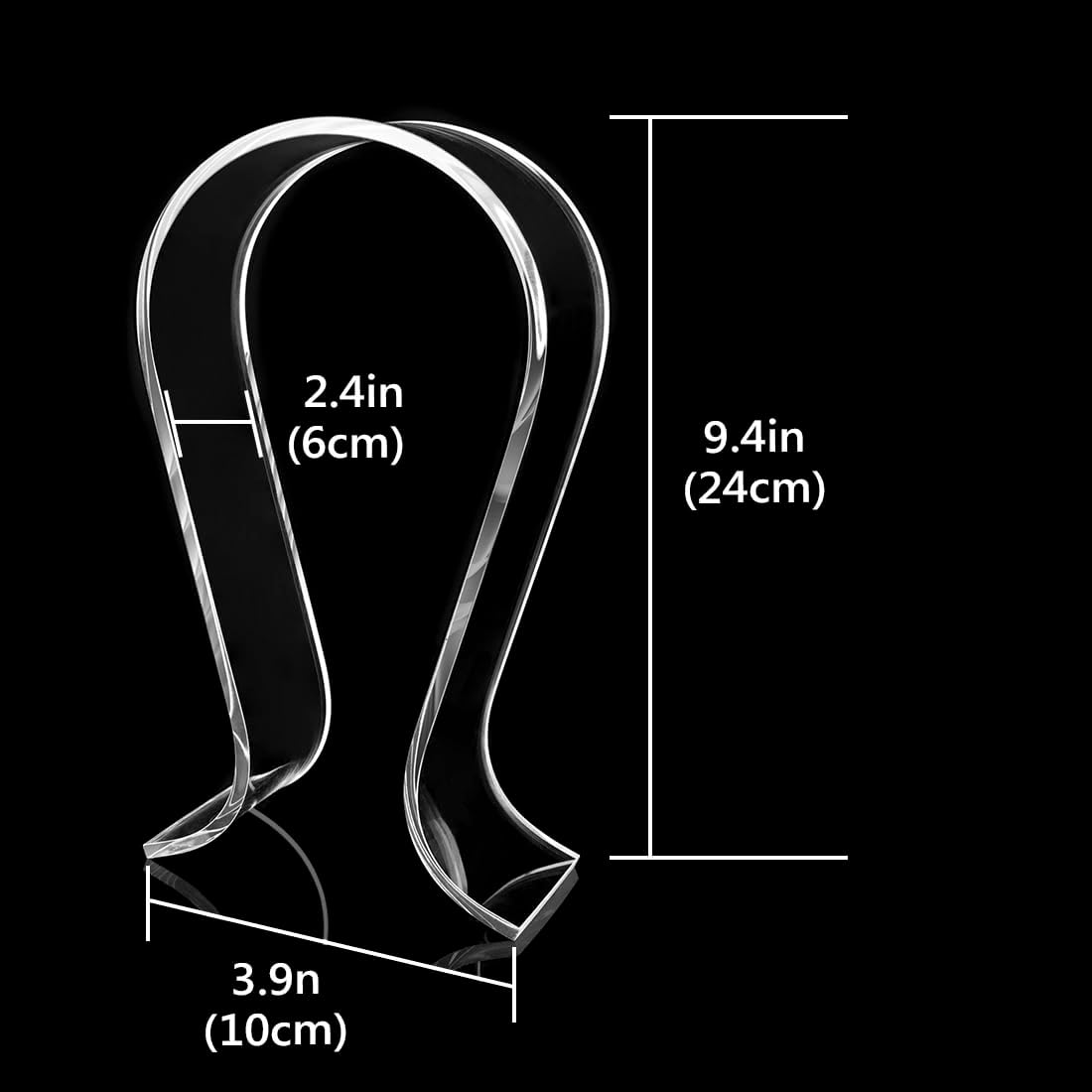 Geekria Clear Omega Headphone Stand for On-Ear Headphone, Gaming Headset Stand, Desk Display Hanger, Compatible with Bose, Marshall, Jabra, JBL, ATH, Sony, AKG, Sennheiser Headset (Clear) image number 3