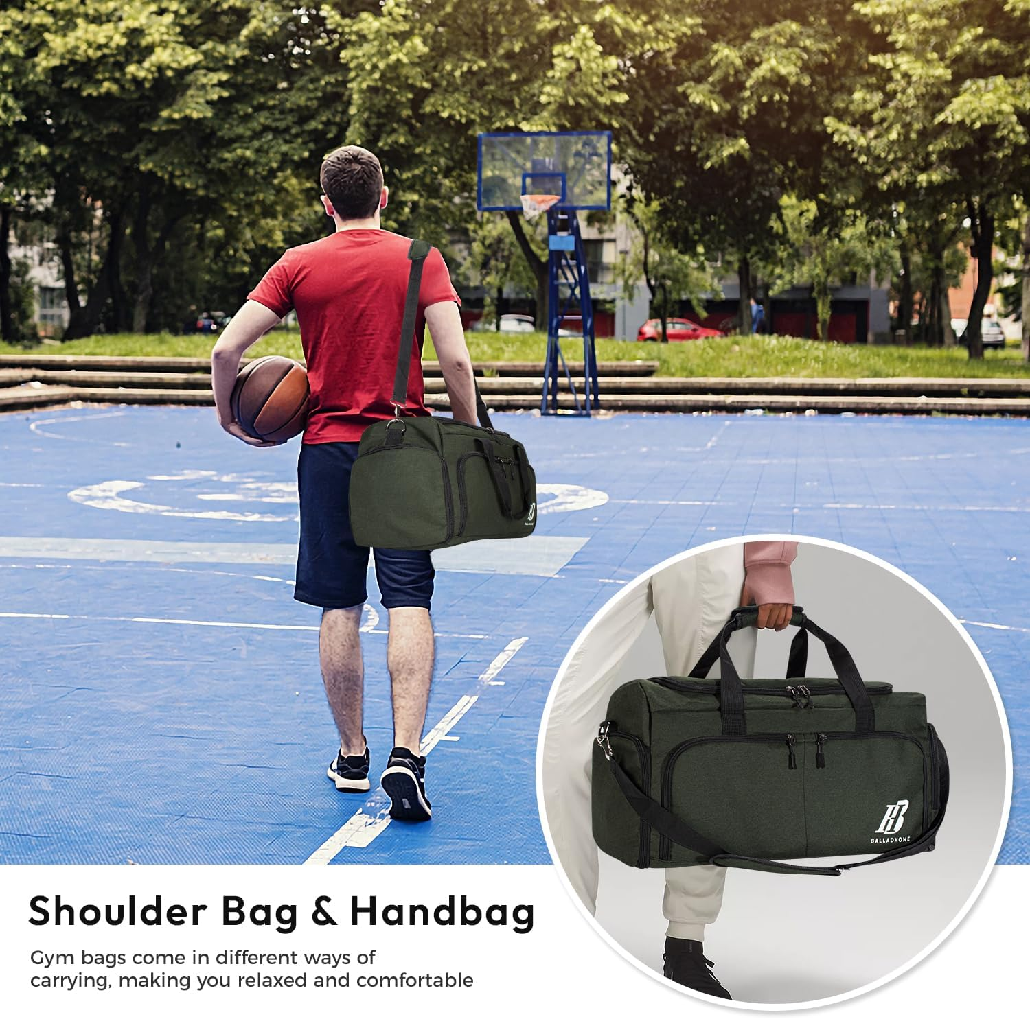 Gym Bag for Men Women Sports Gym Bag with Shoe Compartment and Wet Pocket Gym Duffel Bag Travel Bag Training Bag Weekender Bag for Sport Fitness Travel