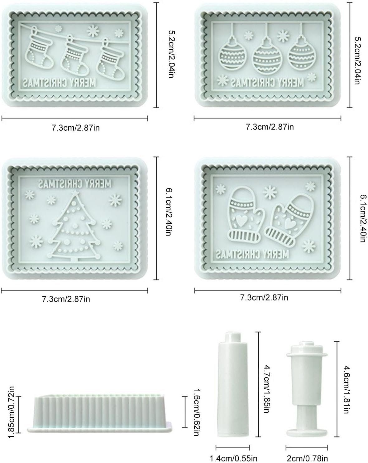 Cookie Stamps - Merry Christmas Stamp | Christmas Cookie Stamps | Chocolate Moulds | Christmas Cookie Mold Jam Chocolate Sandwich Cookie Mold for Baking Tool, Christmas Stamps image number 3