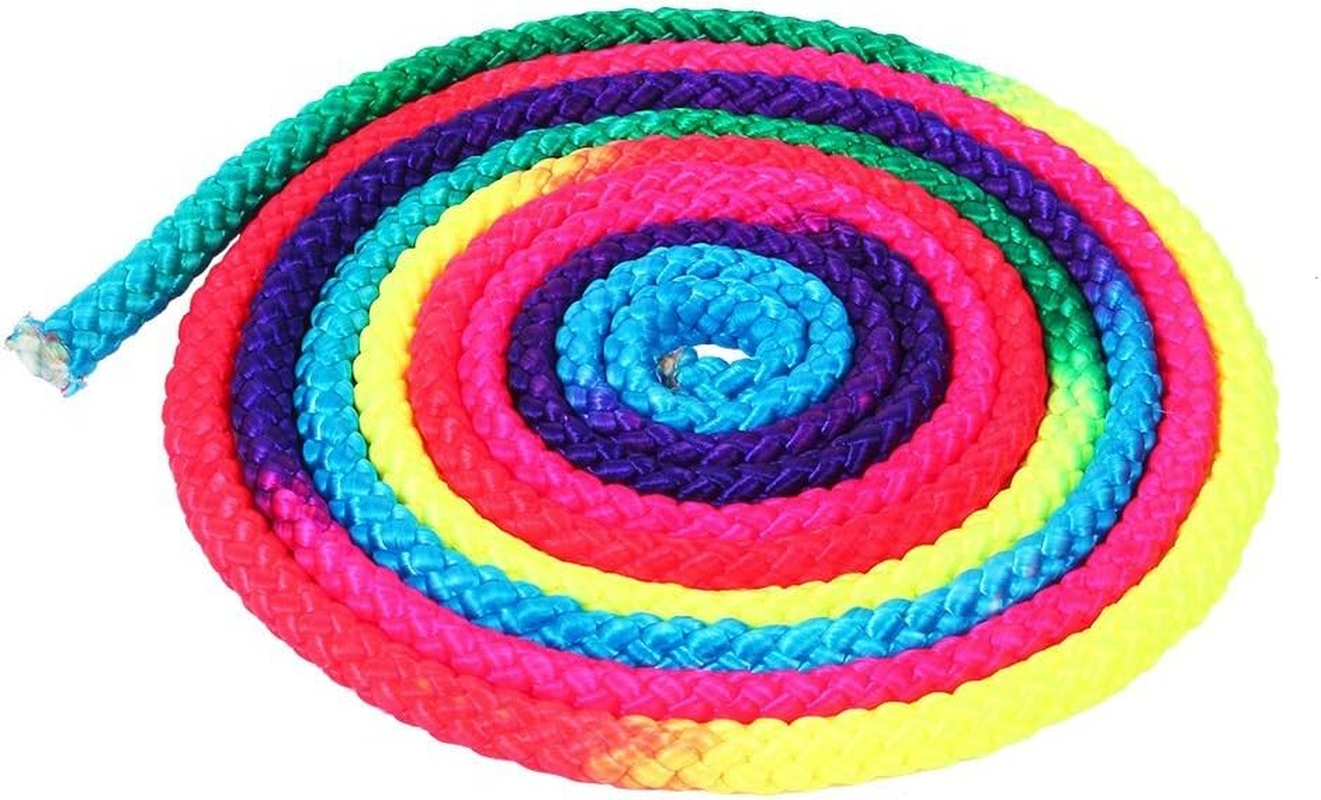 Rainbow Rhythmic Gymnastics Rope, 2.8M Nylon Competition Training Rope, Lightweight Skipping Rope for Exercise, Sports, Dance