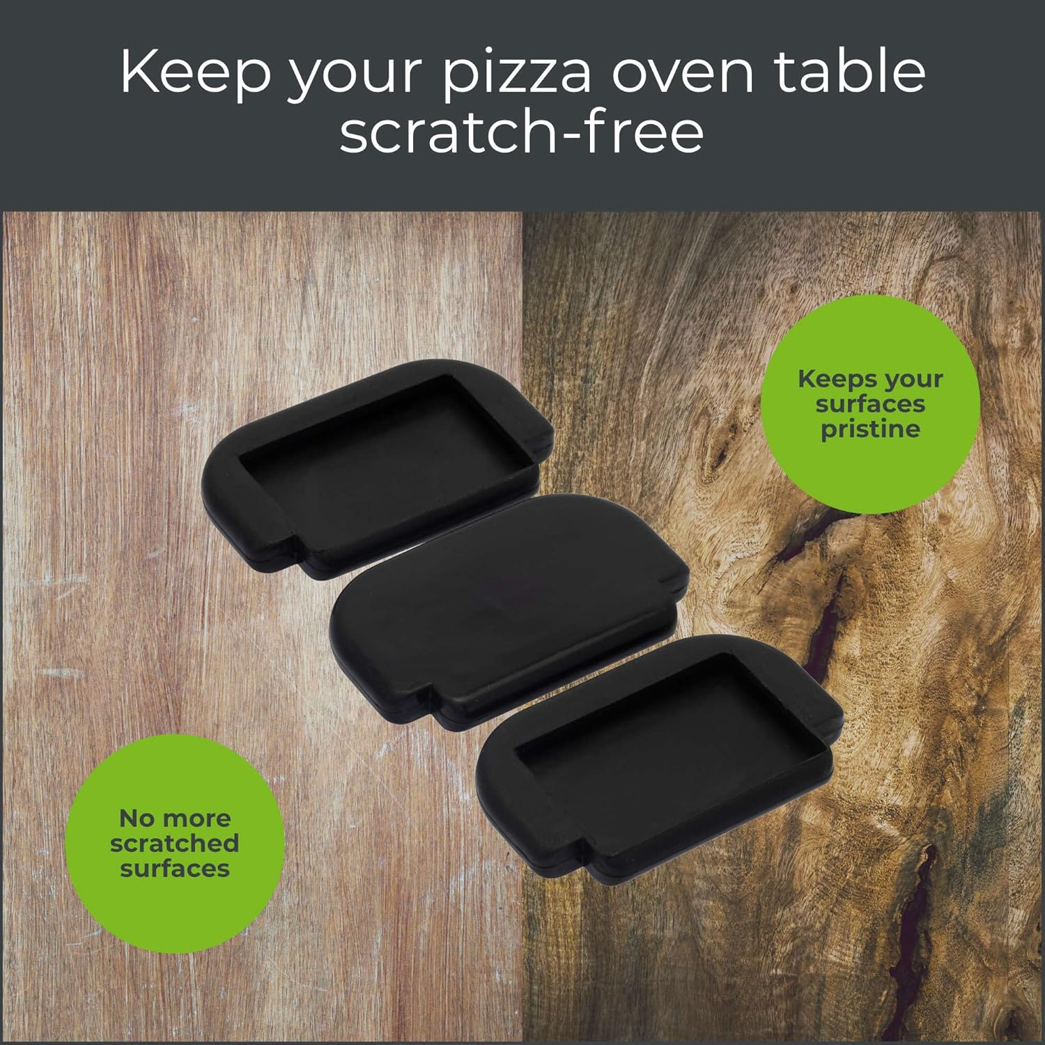 Gozney Roccbox Pizza Oven Black Rubber Feet Surface Protectors Pack of 3 image number 1