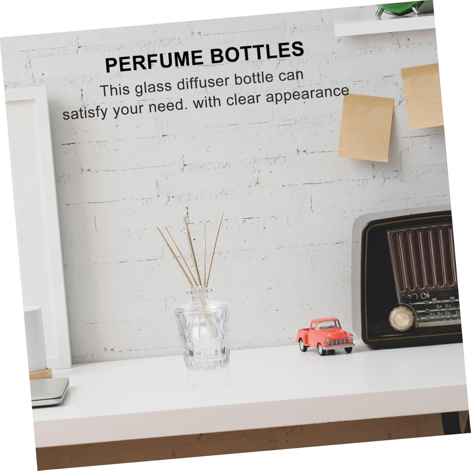 2Pcs Empty Refillable Aroma Bottle Glass Diffuser Bottles for Essential Oil for Car Aromatherapy and Home Scent Water - Transparent image number 4