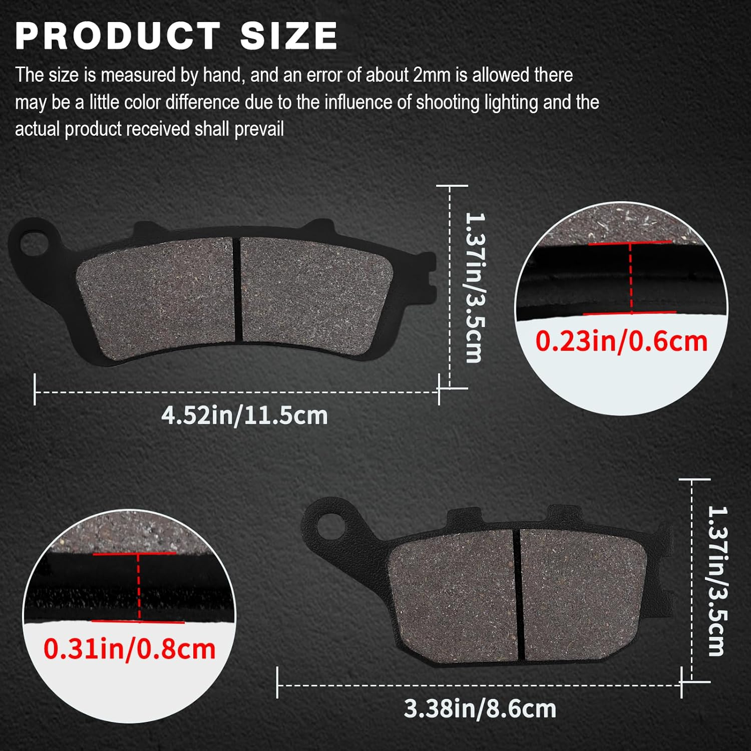 Front and Rear Brake Pads for Kawasaki EN650 EN 650 Vulcan S 2015 2016 2017 2018 2019 2020