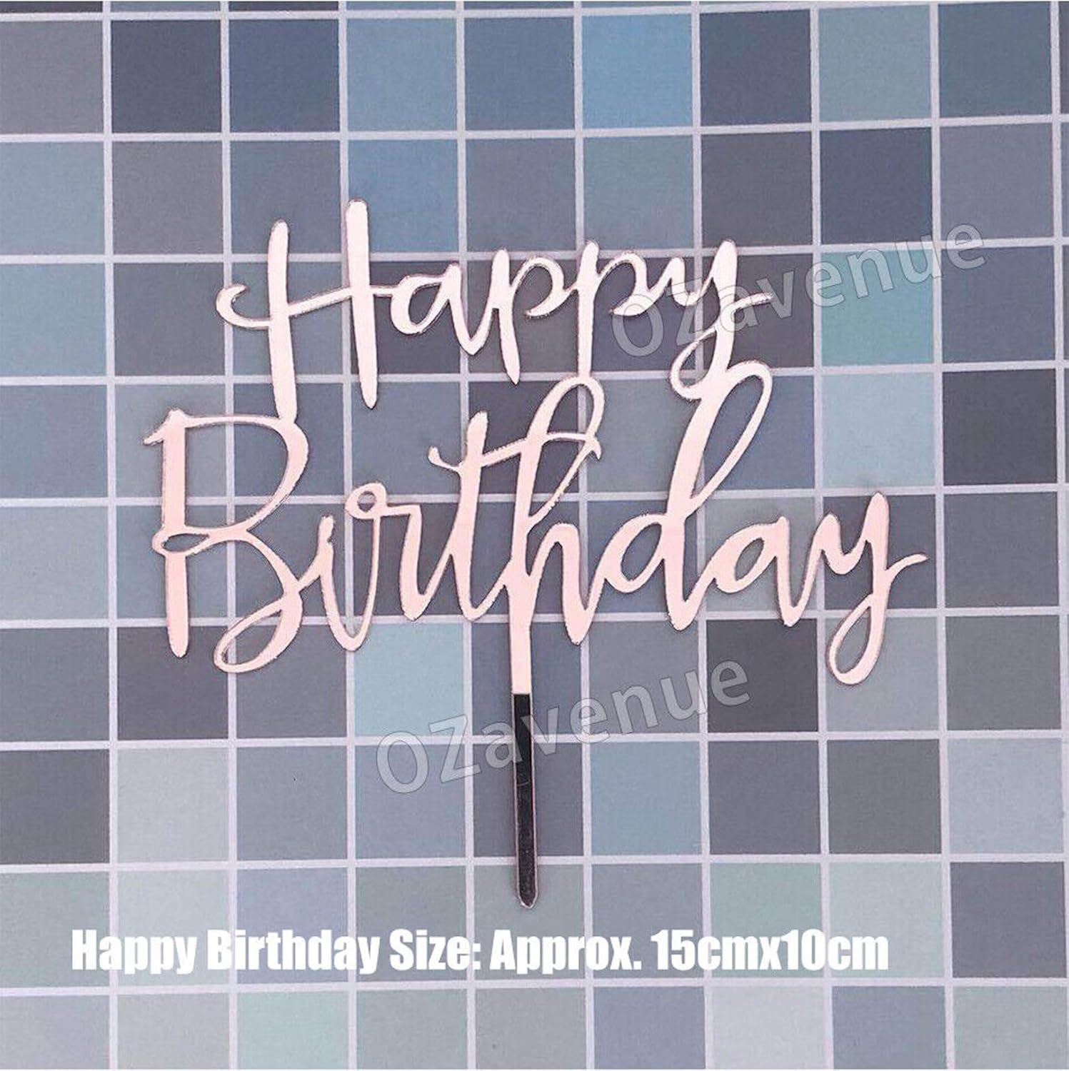 Happy Birthday Cake Topper, Acrylic Durable Versatile Cake Topper, Birthday Cake for Photo Booth Props, Birthday Party Decoration Ideas, Perfect Keepsake for Your Family and Friends (Black) image number 2