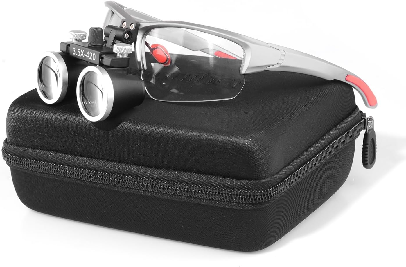 Loupes 2.5X 3.5X Magnification Binocular Magnifier Optical Glass Lens (3.5X, Silver)