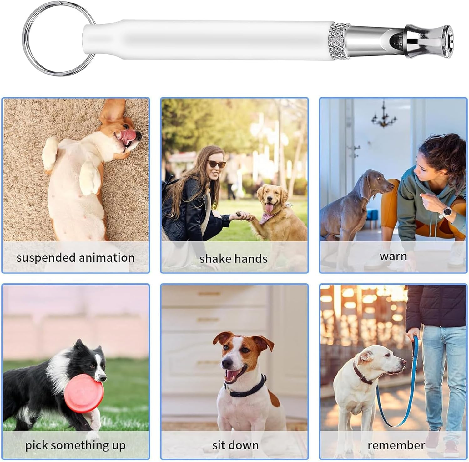 2 Pcs Silent Dog Recall Whistle - High Frequency Ultrasonic Training Whistle, Adjustable Ultrasonic Frequencies for Dog Training and Behavior Aid with Lanyard (Black-White) image number 3