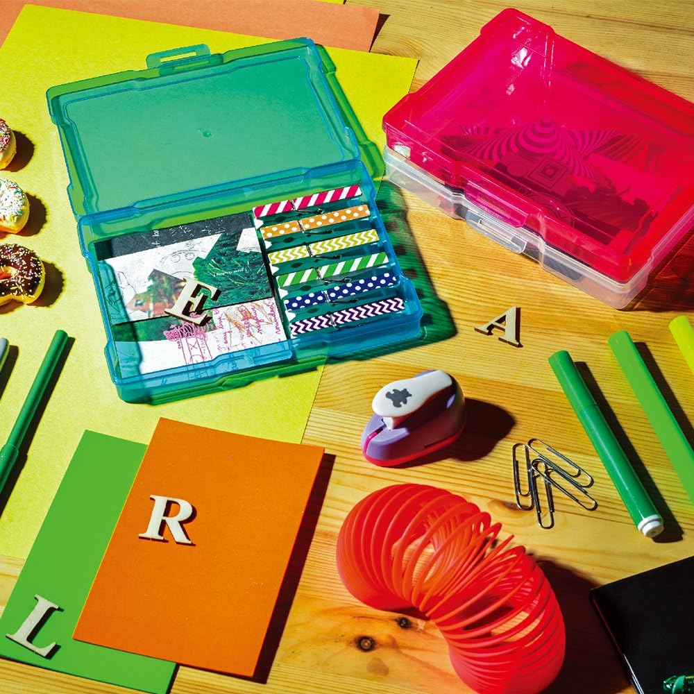 Novelinks Transparent 4" X 6" Photo Storage Boxes - 16 Inner Photo Organizer Cases Photo Keeper Picture Storage Containers Box for Photos (Cool-Colored) image number 4