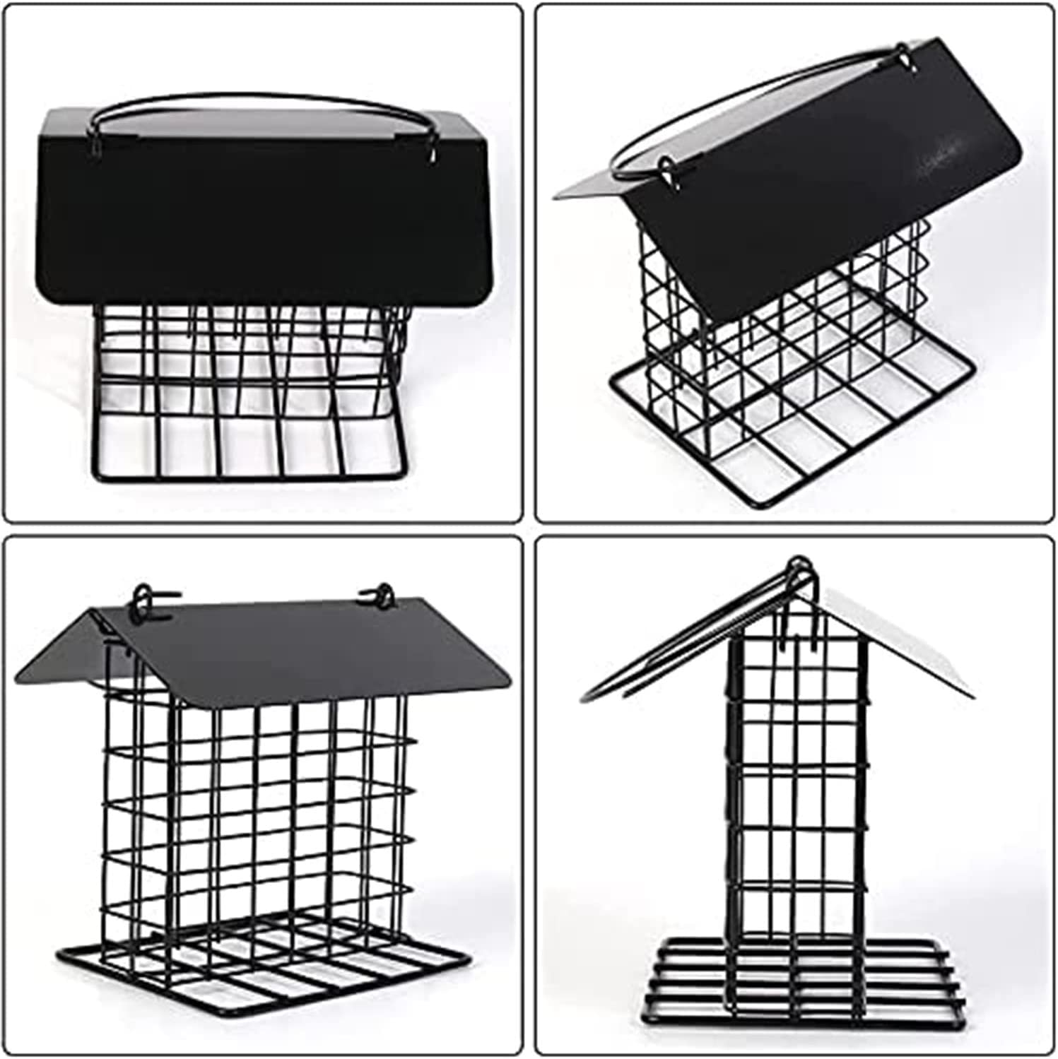 Outdoor Wild Bird Feeder, Hanging Bird Feeder,Rainproof Squirrel-Proof, Single Suet Cake Style for outside Office,Hanging Suet Feeder, Single Suet Cake Bird Feeder,For Bird Lovers image number 5