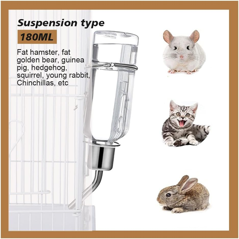 Rabbit Hamster Rat Drinker Drinking Water Bottle Water Drinking Bottle Pet Supplies (1, 180Ml) image number 3