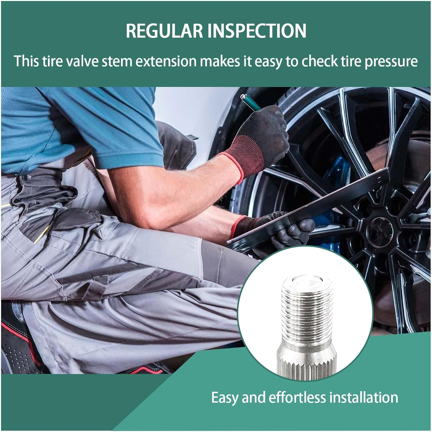 4PCS 19Mm Valve Cap Stem Extenders, Screw-On Car Tire Valve Stem Extensions, Universal Nickle Plated Brass Wheel Tire Caps Extender Adapter for Car Truck Motorcycle Bike image number 2