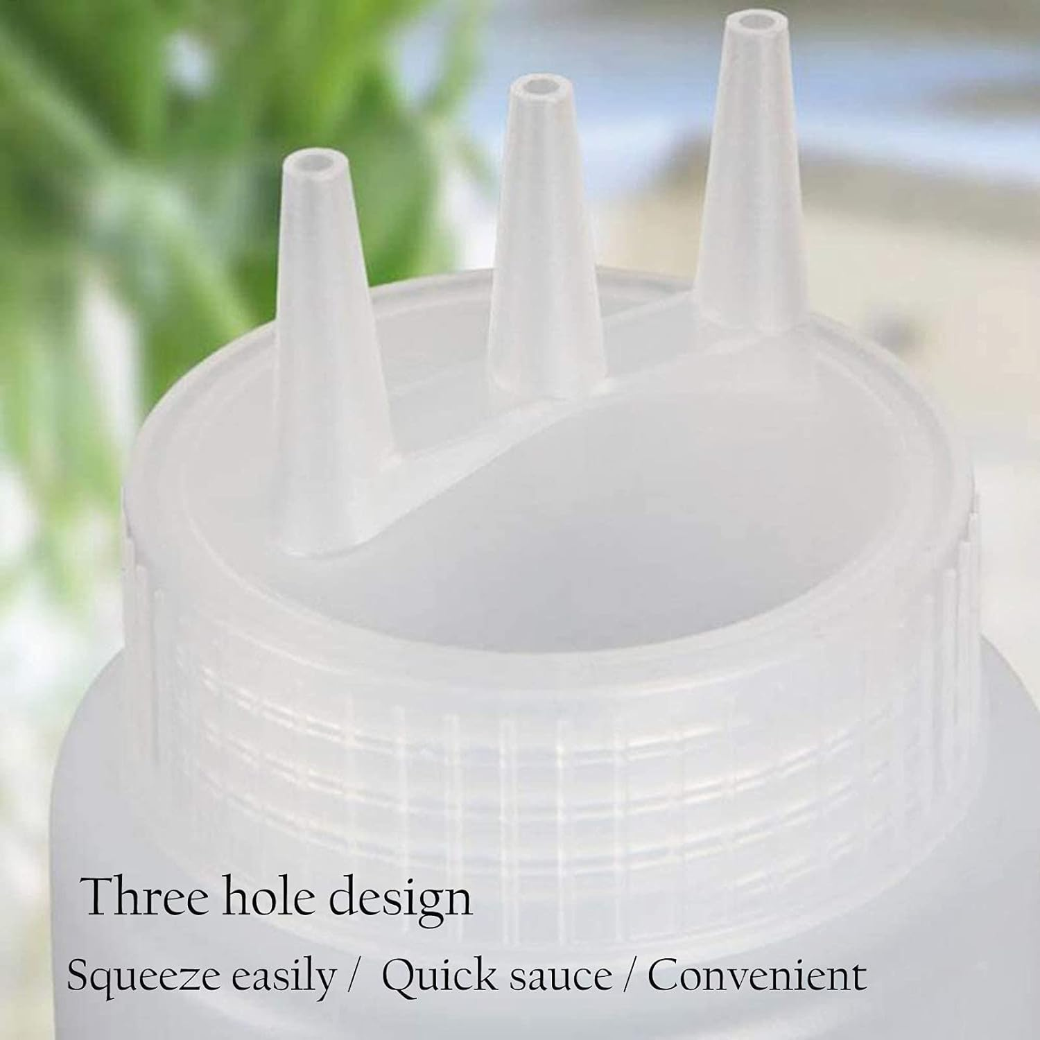 Kangkang 4PCS 16Oz/450Ml 3-Hole Plastic Squeeze Condiment Bottles for Sauce Oil Vinegar Ketchup Mustard Salad Dressing Kitchen Accessories