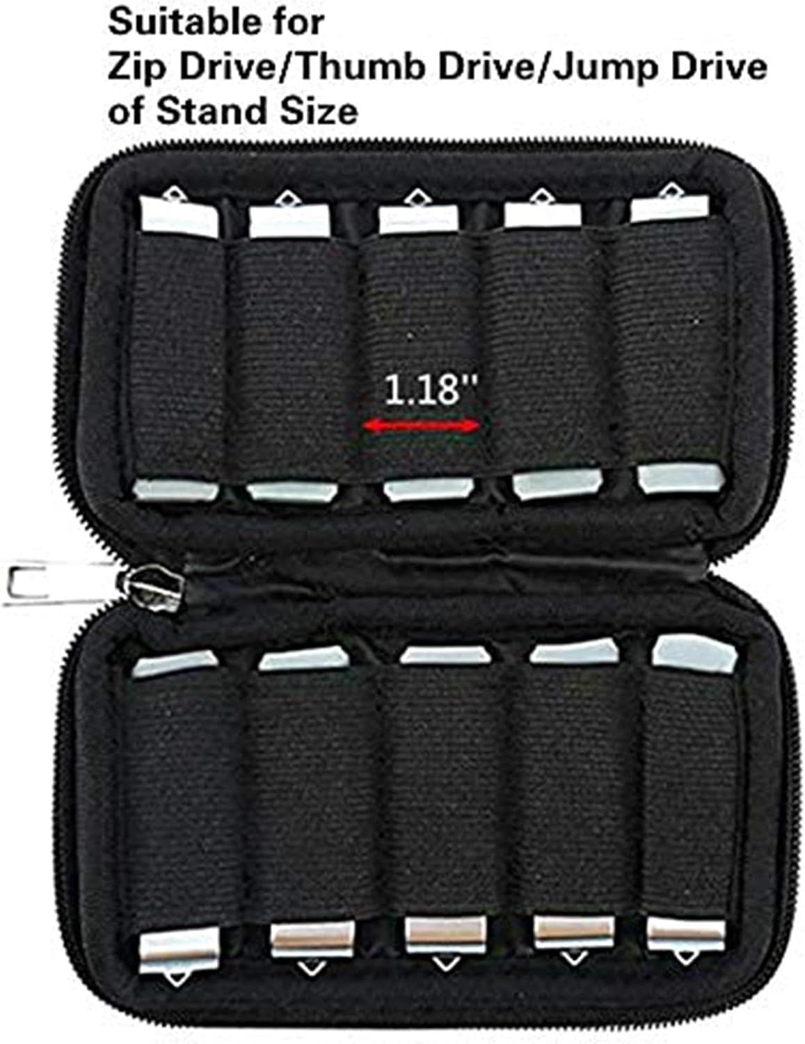 Electronic Case Organizer | Travel Cable Organizer Case Carry Case with 10 Slots | Waterproof USB Cable Accessories Bag U Disk Bag, Portable Storage Pouch for Cards image number 3
