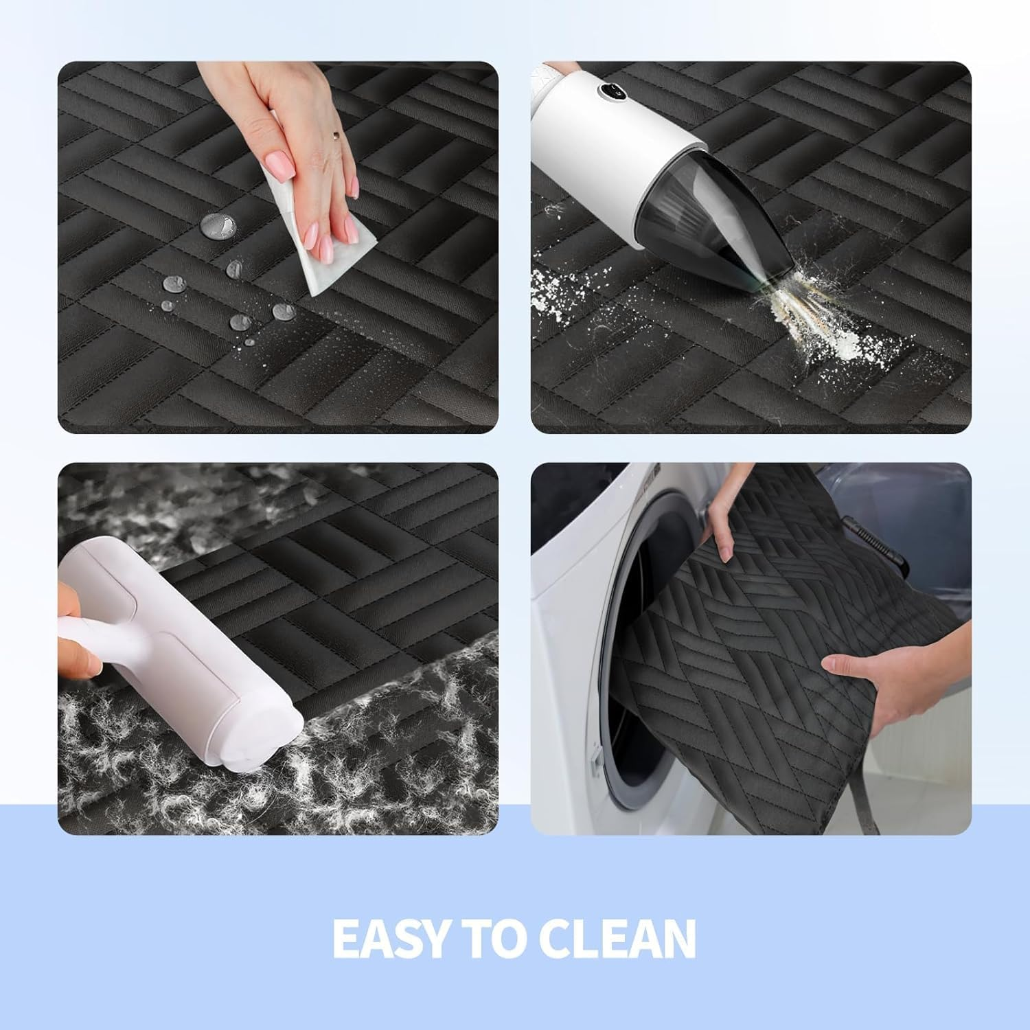 Hard Bottom Dog Car Seat Cover for Back Seat - Waterproof Dog Car Hammock & Bed Extender for SUV, Truck - Heavy Duty 400Lbs Non-Slip Pet Car Seat Cover Protector with Mesh Window image number 3