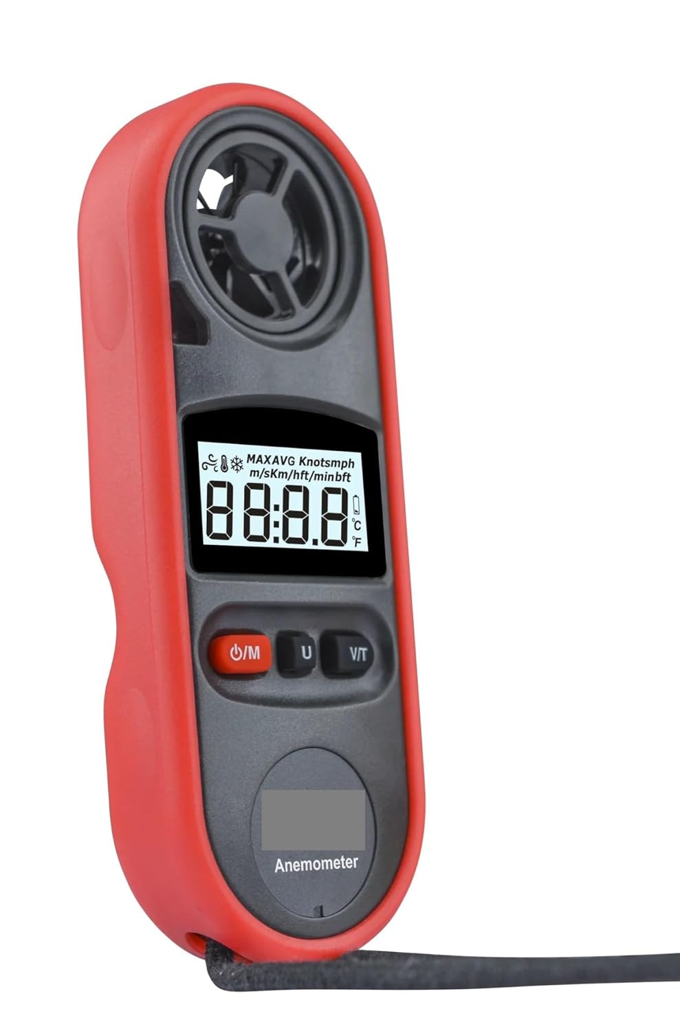 Anemometer, Portable Anemometro, Thermometer, Wind Speed Gau Meter Windmeter, Hand-Held Anemometer image number 1