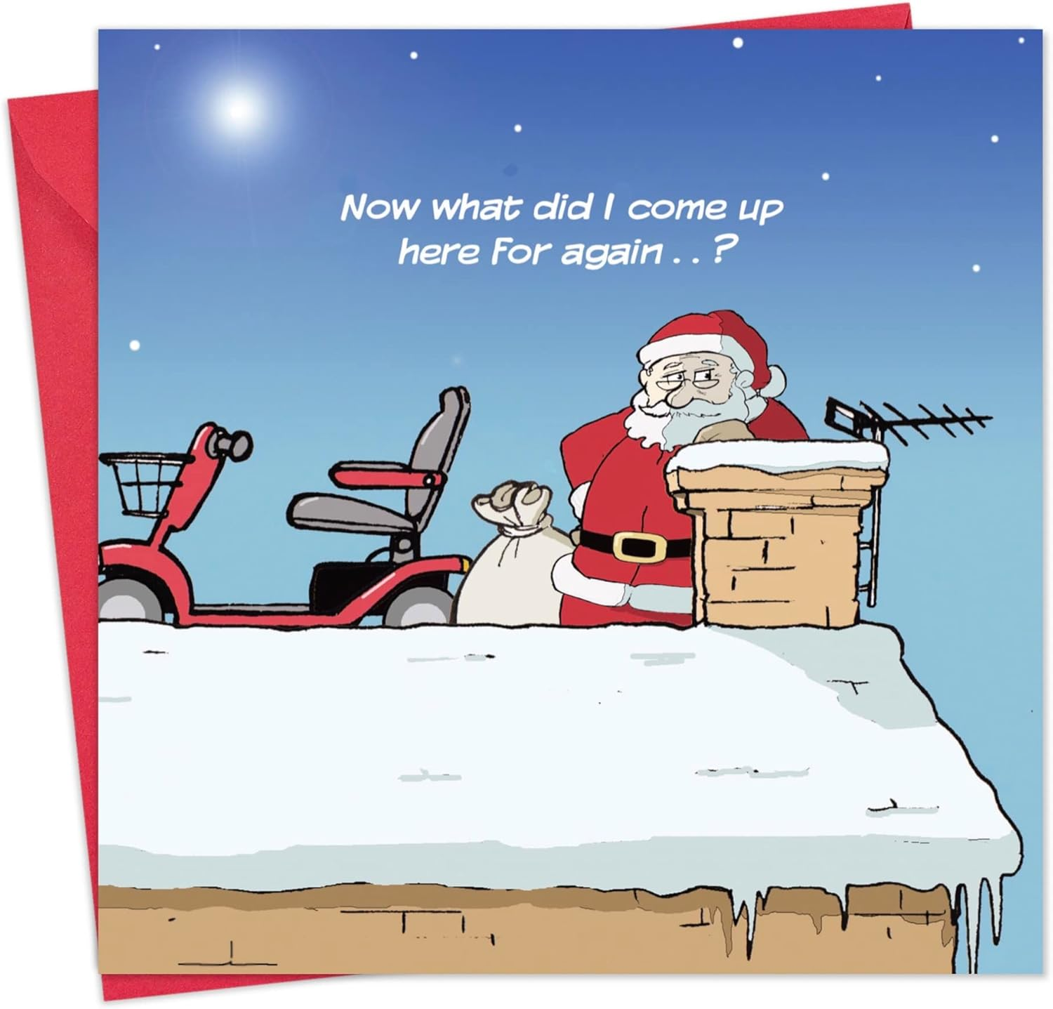 Twizler Merry Christmas Card with Senior Santa - Funny Happy Christmas Card - Womens Xmas for Her Female - Mens Seasons Greetings for Him Male image number 6