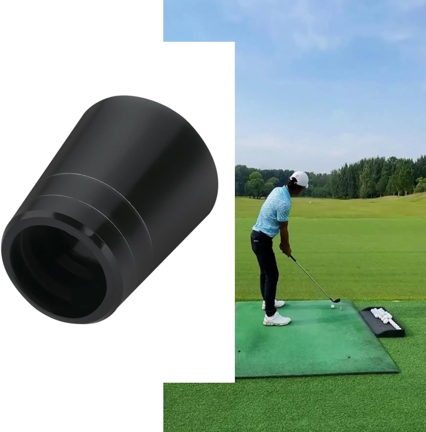 12Pcs Iron Ferrules Golf Ferrules Double Silver Ring Rubber Sleeve Conical Golf Club Ferrule for 0.355 Club 8.6X16X13.5Mm Black image number 2