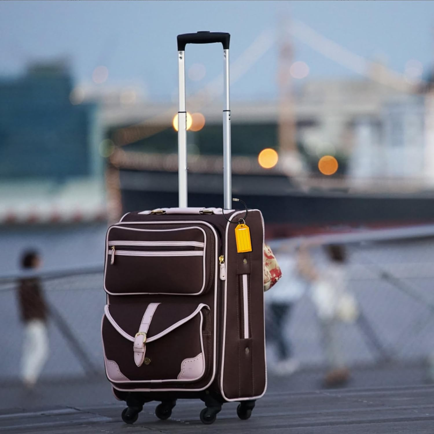 24Pcs Plastic Key Tags, 16 Pack Wire Keychain Cable Large Stainless Ring, Key Tags for ID Name Item Identifiers, Luggage image number 4