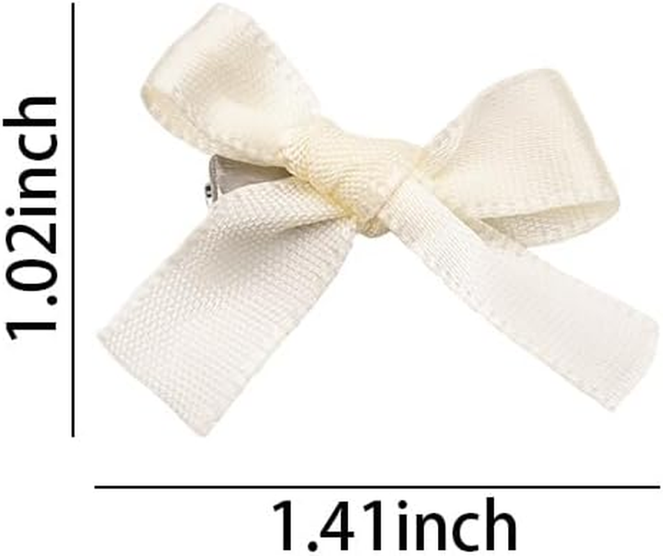 Small Hair Bow Clip Accessories Set for Women Girls Mini Hair Barrettes for Fine Hair Flower Girl Hair Bow Clip Halloween Hair Clips Tiny White Christmas Hair Ribbon Bow Hair Clips for Girls Party - Long Tail Hair Bow Clip image number 6