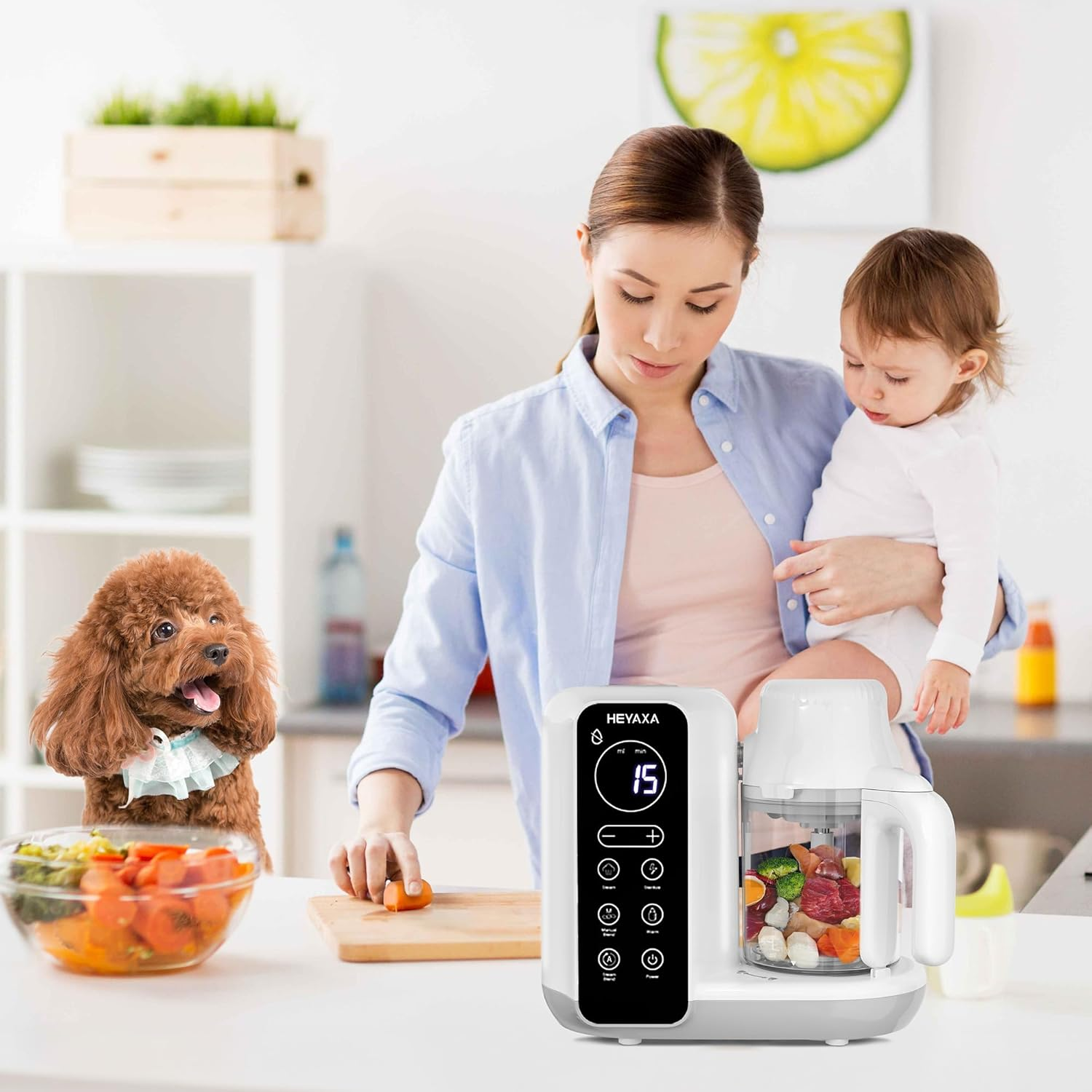 Baby Food Maker, Baby Food Processor with Automatic Cooking & Grinding, Food Steamer Puree Blender with Self-Cleaning Function, BPA Free (White) image number 5