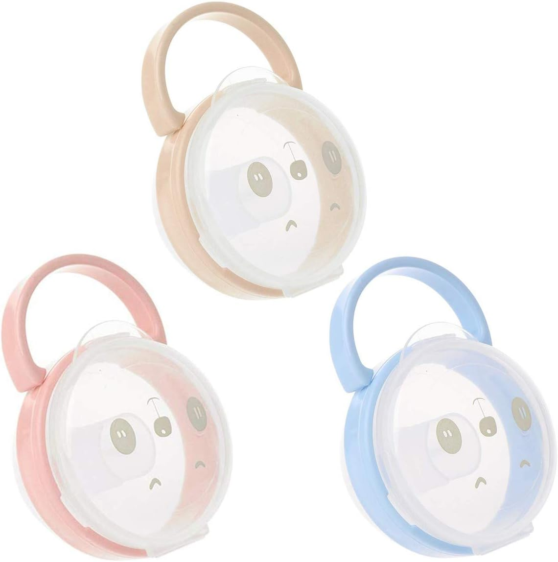 3 Pieces Baby Dummy Case, Travel Soother Box Baby Pacifier Holder Storage Case Dummy Container for Infant Baby Toddler image number 1