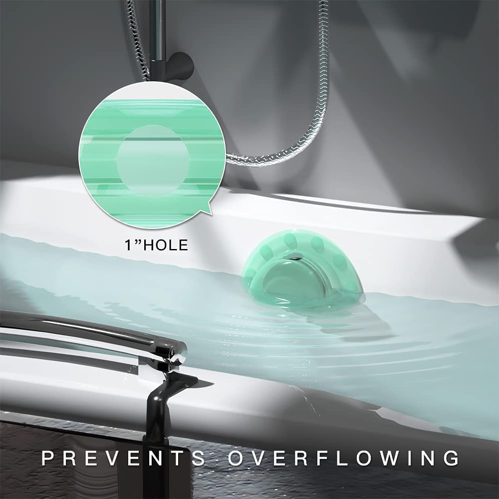 Bathtub Overflow Cover, Foldable Tub Stopper with Deeper Bathtub