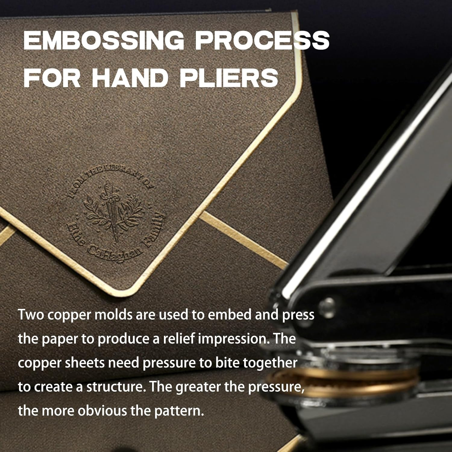 Book Embosser Personalised, Book Embosser for 40MM Diameter Stamp with 10 Stickers | for Books Lover Gift, Wedding, Envelopes,Stamps(Sliver) ﻿