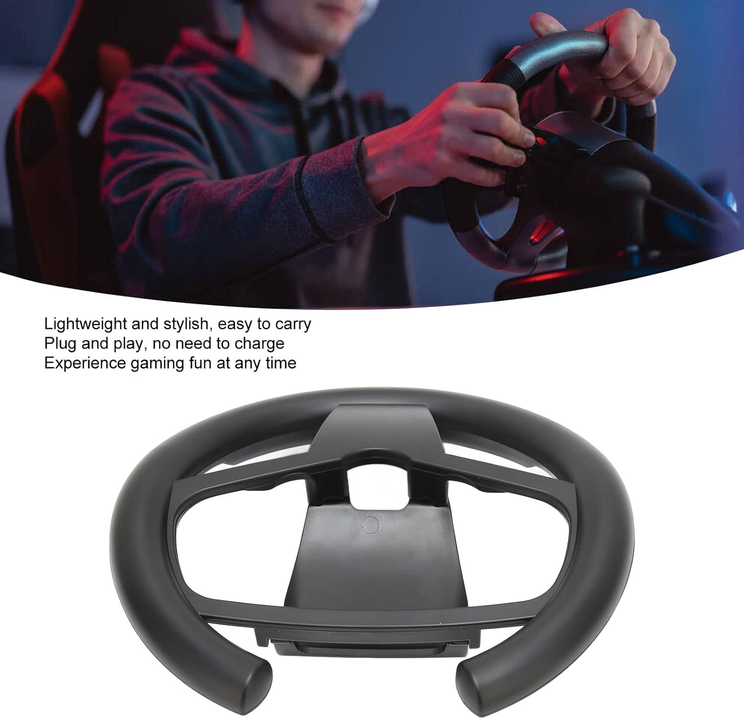 Gaming Racing Wheel,Steering Wheel for Pc,Game Steering Wheel, Lightweight Handle Flexible Precise Cutout Racing Game Driving Controller for Console image number 4