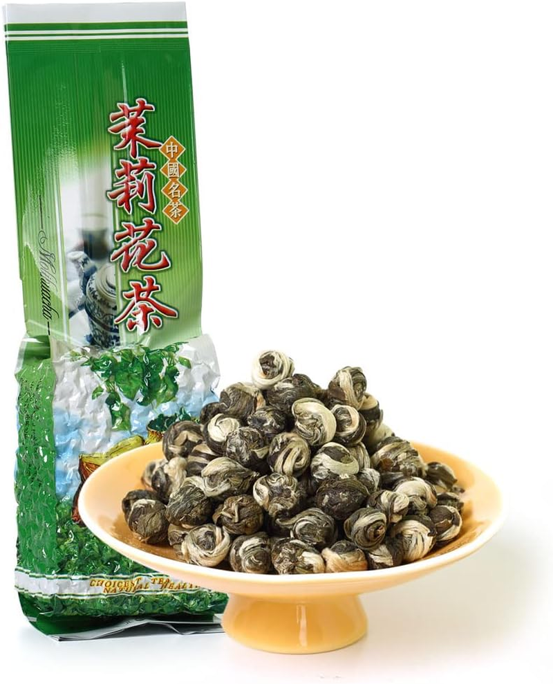 GOARTEA - Jasmine Dragon Pearls - 250G / 8.8Oz Nonpareil Supreme Grade - Jasmine Pearl Green Tea - Chinese Green Tea Loose Leaf image number 3