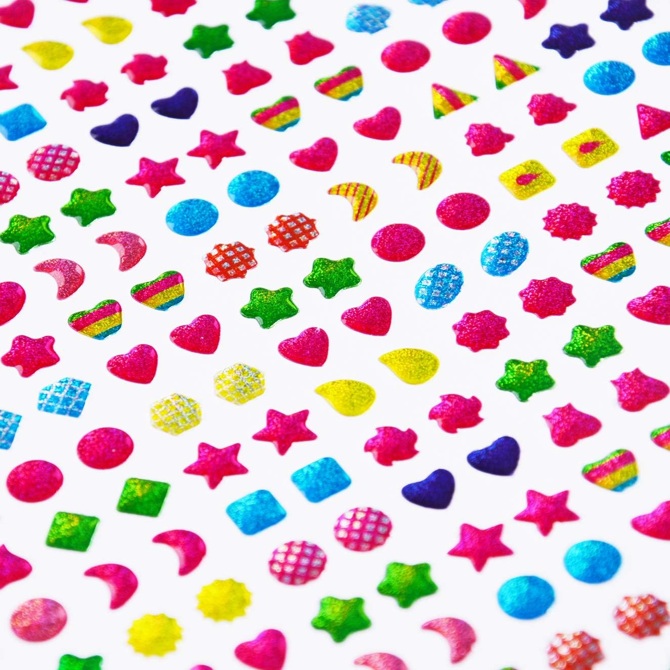 1000+ Stick on Earrings 3D Gem Stickers Glitter Sparkle Crystal Stickers Sticker Earrings for Girls Multiple Colors & Shapes image number 5