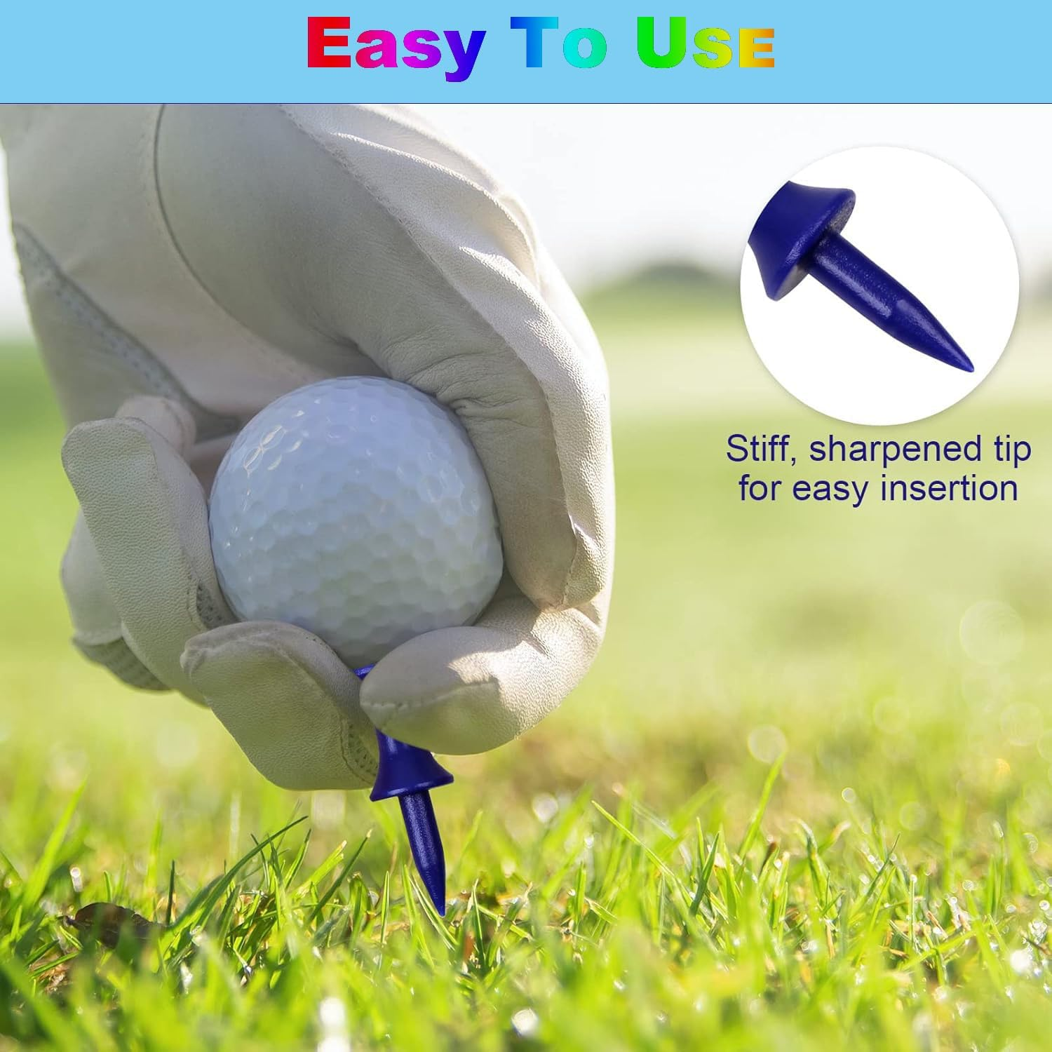 WADY 80Pcs Golf Tees, Golf Tee, 4 Colors Golf Step down Tees, Double Deck 4 Sizes Golf Step Tees Plastic Golf Tees Kit Golf Castle Tees for Indoor Outdoor Home Golf Training