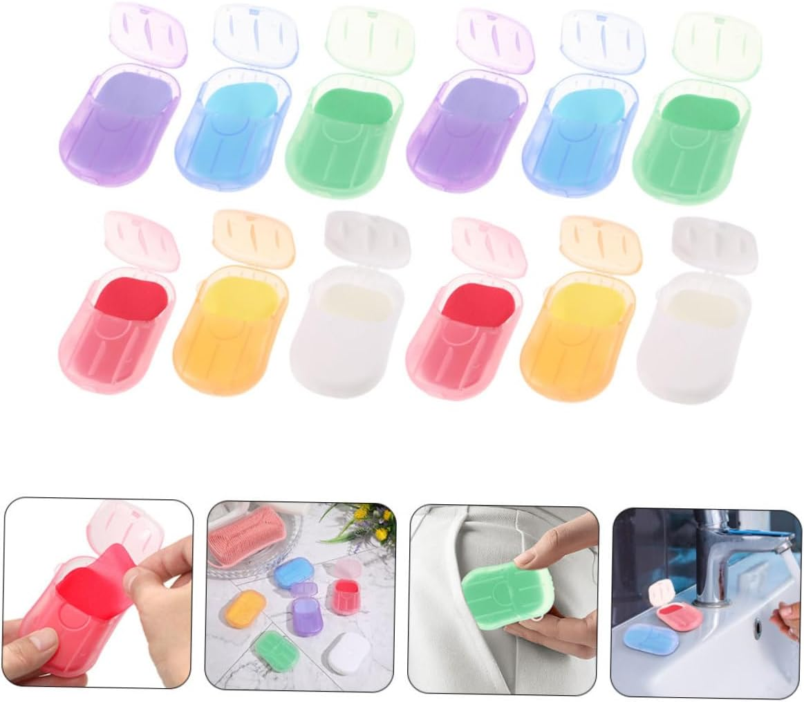 PLAFOPE Portable Soap Sheets for Traveling 12-Box Set Rose, Jasmine, Lavender, Milk, and Orange Scents &ndash; Lightweight Hand Soap Strips for Camping, Outdoor, Hiking, and Travel Use image number 5