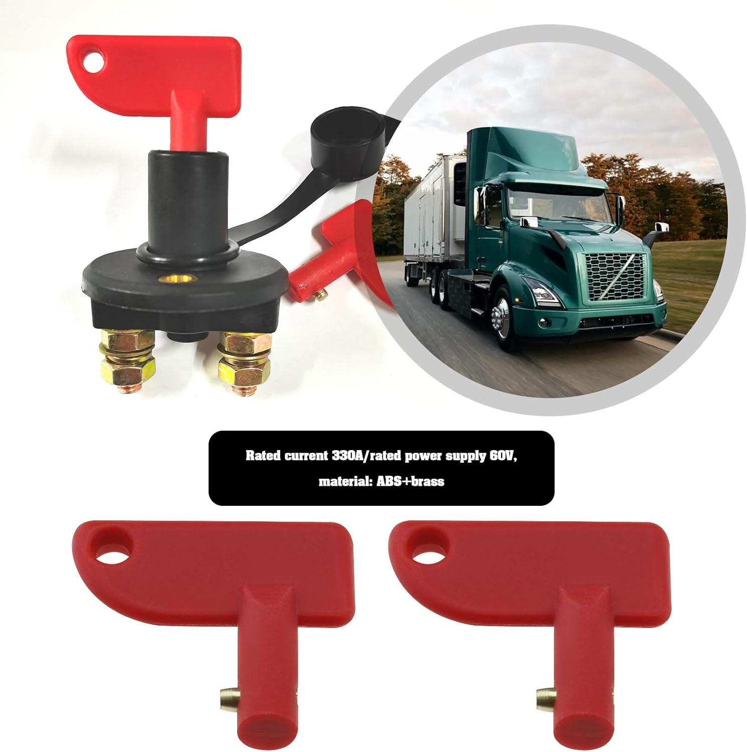 Emagtech 8PCS Car Battery Isolator Switch - Battery Cut off Switch with Replacement Key for Car, Boat, Modified Yacht image number 5