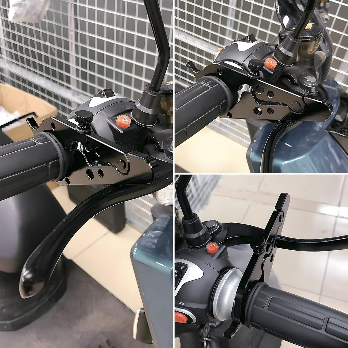 Motorcycle Cruise Control, Motorcycle Handle Retainer Clips, Aluminum Throttle Assist Lock Throttle Grip, Universal Cruise Assist Wrist Hand Grip Lock Clamp with Silicone Ring image number 4